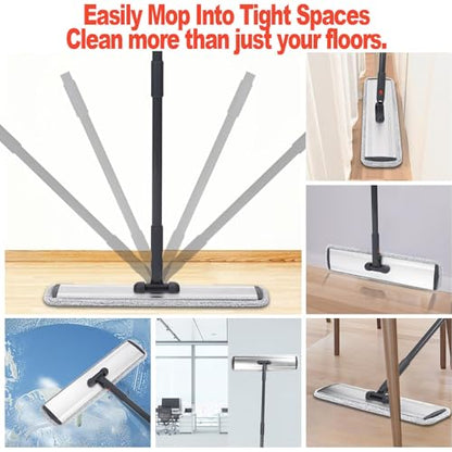 24 Inch Flat Floor Mop Heavy Duty Microfiber Wet Mop Commercial Mop - size: 24 IN MOP