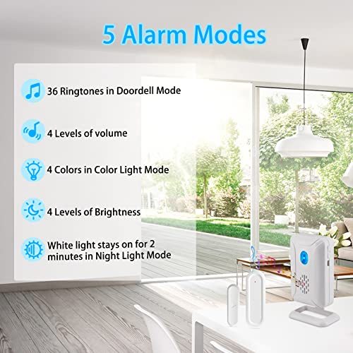 Door Alarms when Opened, GreenCycle Door Chimes when Door Opens - color: 1 receiver + 1 chime