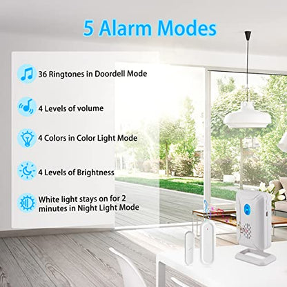 Door Alarms when Opened, GreenCycle Door Chimes when Door Opens - color: 1 receiver + 1 chime