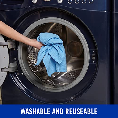 Quickie Microfiber Cleaning Cloth 14 x 14 Inches Blue Pack of 288 Washable and Reusable Ideal for Multi-Surface Indoor/Outdoor Dusting and Polishing - size: 14 inch x 14 inch (Pack of 12), style: 24 Pack
