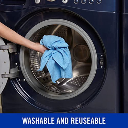Quickie Microfiber Cleaning Cloth 14 x 14 Inches Blue Pack of 288 Washable and Reusable Ideal for Multi-Surface Indoor/Outdoor Dusting and Polishing - size: 14 inch x 14 inch (Pack of 12), style: 24 Pack