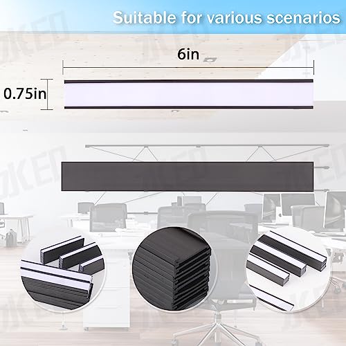 C Channel Magnetic Labels Holders 30 Pack 0.75''x 6'' for Metal Racks - size: 0.75 x 6 Inch