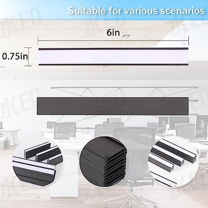 C Channel Magnetic Labels Holders 30 Pack 0.75''x 6'' for Metal Racks - size: 0.75 x 6 Inch
