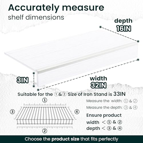 Wire Shelf Covers, 32" W X 16" D, 4 Pack, Wood Covers for Wire Shelves - size: 32x16 in