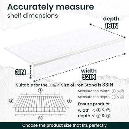 Wire Shelf Covers, 32" W X 16" D, 4 Pack, Wood Covers for Wire Shelves - size: 32x16 in