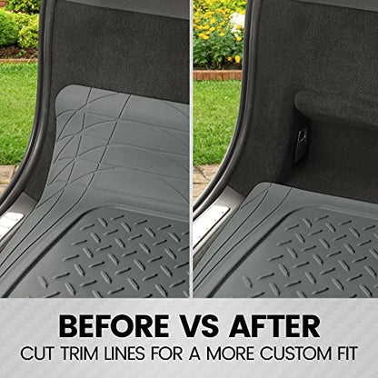 BDK Heavy Duty Rubber Cargo Mat Liner - All-Weather Trunk Protection, Trim-to-Fit Design for Cars, SUVs, Vans & Trucks - Non-Slip, Waterproof, Durable Cargo Floor Liner - 46" x 56.75" x 0.25" - Gray - color: Gray