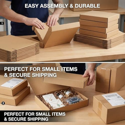 9x6x4 Cardboard Shipping Boxes Set of 20, Brown - size: 9" x 6" x 4"