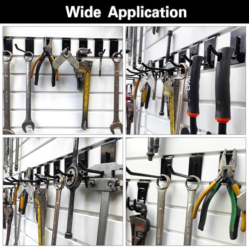 3-H Slatwall Straight Hooks 30PC,7 Inch,Extra Large Thick Backplate - size: 7"x30