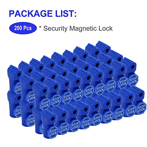 200Pcs Blue Peg Hook Security Stop Lock 6mm for 4.5-5.9mm Retail Pegboard - color: Blue