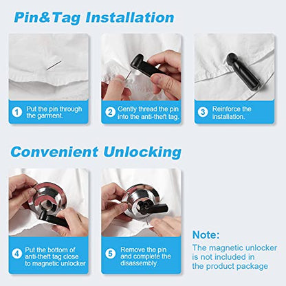 250Pcs 58Khz AM Security Clothing Tags Black Retails EAS Clothes Tag with 250 Pins and 100 Lanyards - style: 250 Black Tags + 100 Lanyards