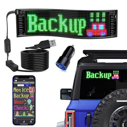 KJOY USB 5V LED Sign, Bluetooth, App Control, Flexible, Programmable Custom Text Pattern Animation Scrolling Display for Car, Store, Party, Bar, Hotel, Concert, 14.6''x3.6'' - size: 15"x4"-1PCS
