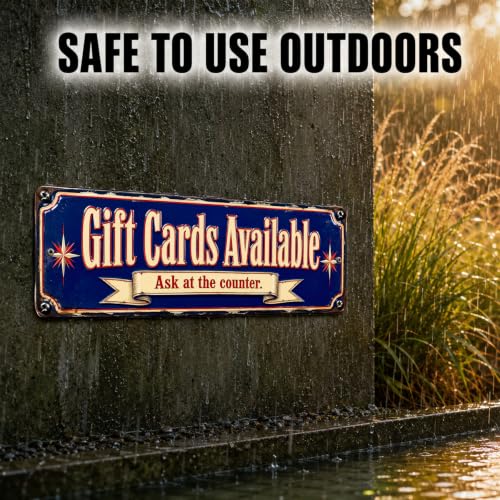 Gift Cards Available Vintage Enamel Business Sign - style: Gift Cards Available