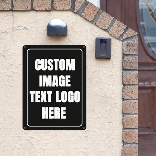 Custom Sign Personalized Metal Sign Custom Signs for Office/Wall/Garden/Indoor or Outdoor/Home Signs Design Your Logo/Text/Image-12x16Inch - size: 12"x16"