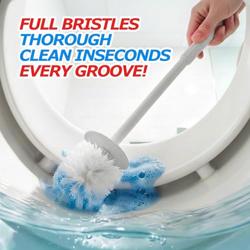 FORASTO 2Pack Toilet Bowl Brush and Holder Set - Restroom Cleaning Supplies - color: Light Gray, size: 2PACK