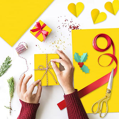 NEBURORA 60 Sheets Yellow Tissue Paper Set Gift Wrap Paper(Yellow) - color: Yellow