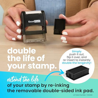 ExcelMark Media Mail Self Inking Rubber Stamp - Red Ink - color: Medial Mail