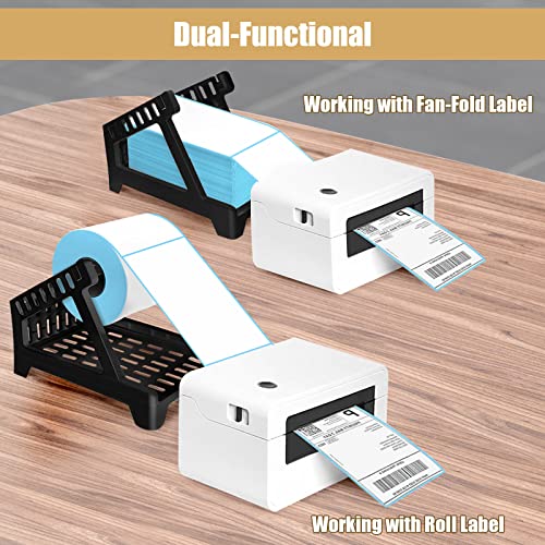 Ctemnpho Large Label Holder for Rolls and Fan-Fold Labels, Basket, Stand Desktop Printer Accessory for Home, Office (Black, Large) - color: Black