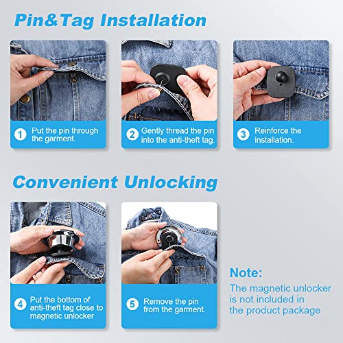 250Pcs 8.2Mhz RF Security Clothing Tags Black Retails EAS Clothes Tag with 250 Pins and 100 Lanyards - style: 250 Black Tags + 100 Lanyards