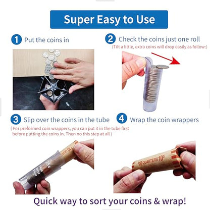 Byteen8 Manual Coin Counter Coin Sorter and Wrapper Machine, Easy to use