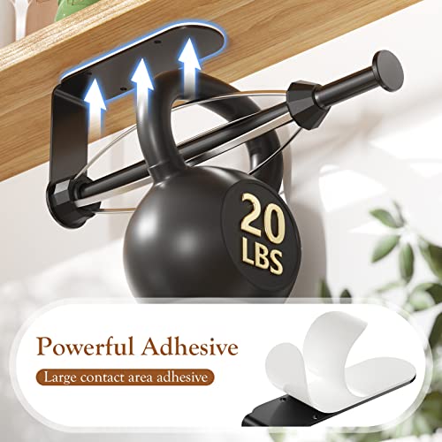 Paper Towel Holder Under Cabinet, Single Hand Operable Wall Mount with Damping Effect, Self-Adhesive or Drilled Paper Roll Holders for Kitchen, Bathroom, RV(2 Towel Robe Hooks) - color: Black