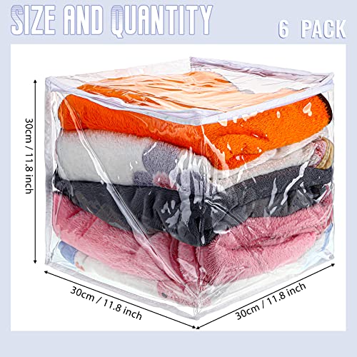 Shappy 6 Packs Clear Plastic Storage Bags with Zipper, 12 x 12 x 12 Inch - size: 12 x 12 x 12 Inch
