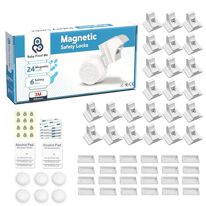 Baby Proof Me Baby Proofing Magnetic Child Safety Cabinet Locks, 24-Pack - size: 24 Locks + 6 Keys