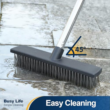 Yocada Stainless Steel Wire Scrub Brush with 65" Long Handle Heavy Duty