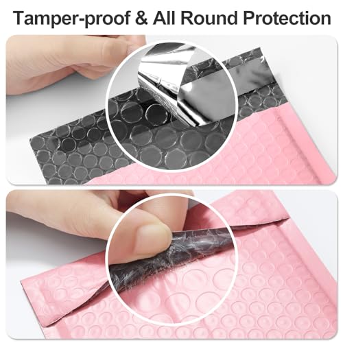 Famagic Pink Bubble Mailers 6x10 for Small Business, 25pc, Usable 6x9 - color: Light pink, size: 6x10 Inches