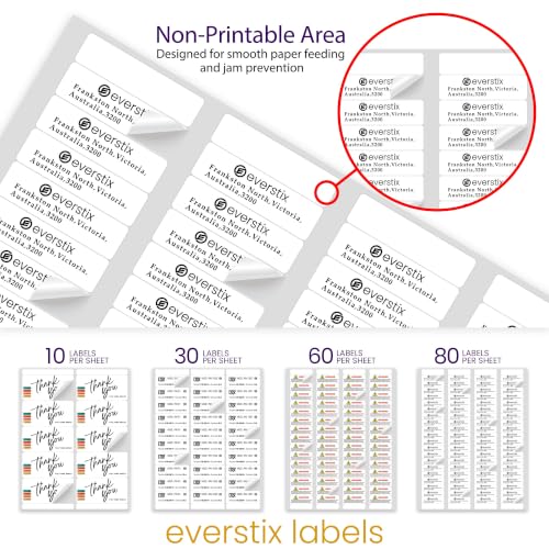 1/2" x 1-3/4", 25 Sheets, 2000 Return Address Labels for Laser & Inkjet Printers, Letter Size - size: 25 sheets