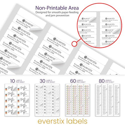 1/2" x 1-3/4", 25 Sheets, 2000 Return Address Labels for Laser & Inkjet Printers, Letter Size - size: 25 sheets