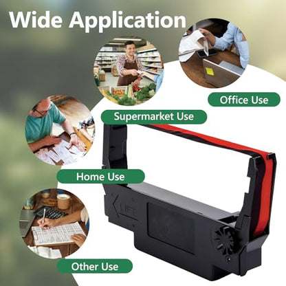 6X Yuanqimm ERC-30 ERC-34 ERC-38 B/R Ribbon Black and Red Ink Cartridge