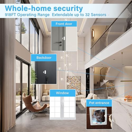 Door Chimes when Door Opens, Wireless Door Alarm Chime - color: 1 Receiver 1 Chime