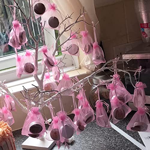 Sheer Organza Mesh Drawstring Gift Bags Reusable 100pcs 4x6 Inch Pink - color: Pink 4x6in 100pc