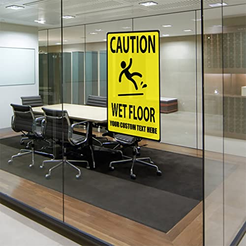 Custom Industrial Decals Vertical Vinyl Stickers Caution Wet Floor Sign Safety Industrial Safety Sign Label Personalized Text Here 9x12Inches Personalized Text Here - color: Personalized Text Here, size: 9x12inches