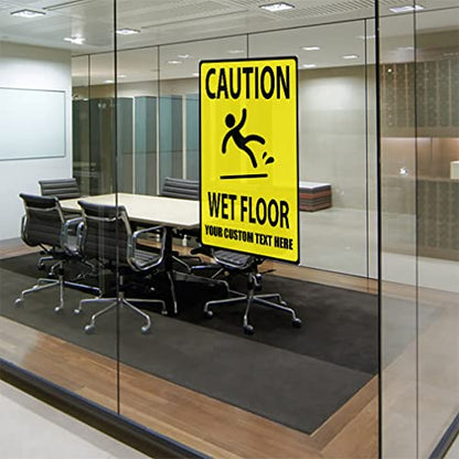Custom Industrial Decals Vertical Vinyl Stickers Caution Wet Floor Sign Safety Industrial Safety Sign Label Personalized Text Here 9x12Inches Personalized Text Here - color: Personalized Text Here, size: 9x12inches