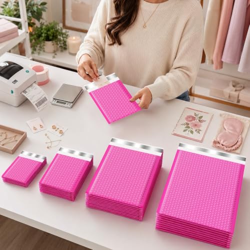 Small Bubble Mailers 3.5x5 50 Pack Waterproof Bubble Envelopes Self Seal Small Packaging Shipping Bags for Small Business - size: 3.5×5-50PC
