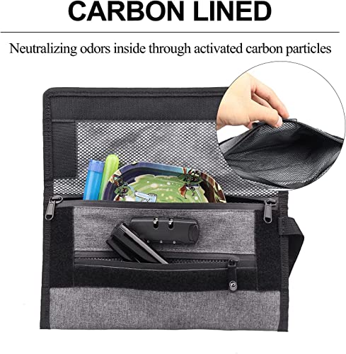 Anti-odour Waterproof Stash Bag - Scent Proof Pouch With Combination Lock for Eliminating Trapping Stink & Smelly Discreet Accessories - color: Grey