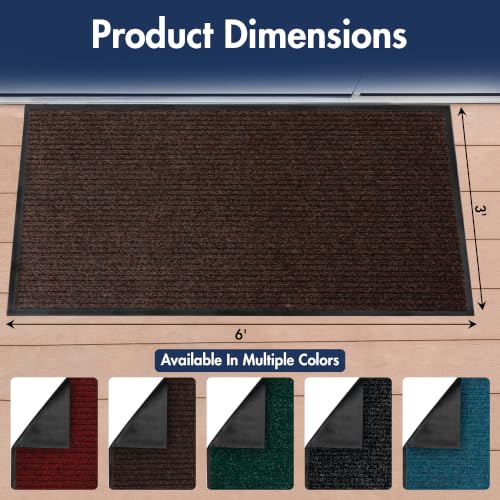 Notrax 109 Industrial Door Mat, 3' x 6' Brown, Made in the USA - color: Brown, size: 3' x 6' (Rectangular)