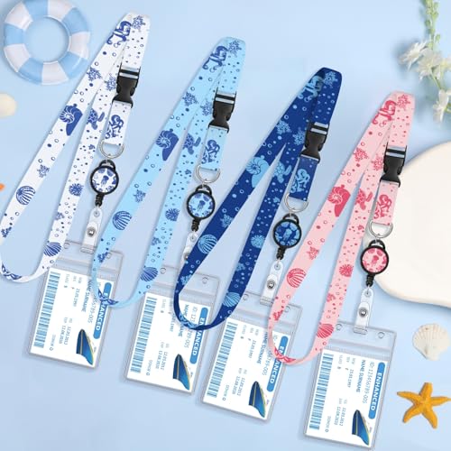 HONSIO 4 Pack Cruise Lanyard for Ship Cards, Cruise Essentials 2026, Ocean - color: Ocean Creature