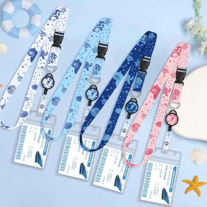 HONSIO 4 Pack Cruise Lanyard for Ship Cards, Cruise Essentials 2026, Ocean - color: Ocean Creature