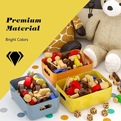 OWill 12 PCS Plastic Storage Bins and Baskets for Efficient Home Classroom Organization Small Containers in Multicolour for Kitchen, Cupboard box, and Bathroom Organizer on Shelves and Tubs - size: 12Pcs Small