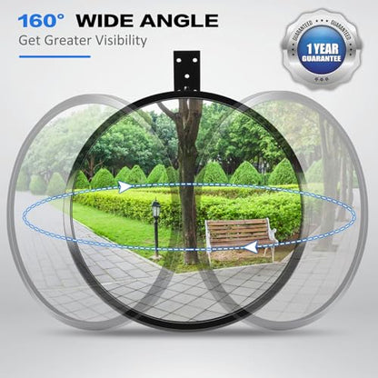 12” Acrylic Convex Mirror for Room, Adjustable Fixing Bracket - size: 12in without brim