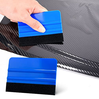 NEWISHTOOL 100 PCS Felt Squeegee for Vinyl, PPF Tint Wrap Application Tool - color: Blue