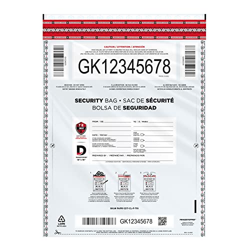 Fraudstopper Level 4 Tamper Evident Bag, Clear, 12x16, 100 Count