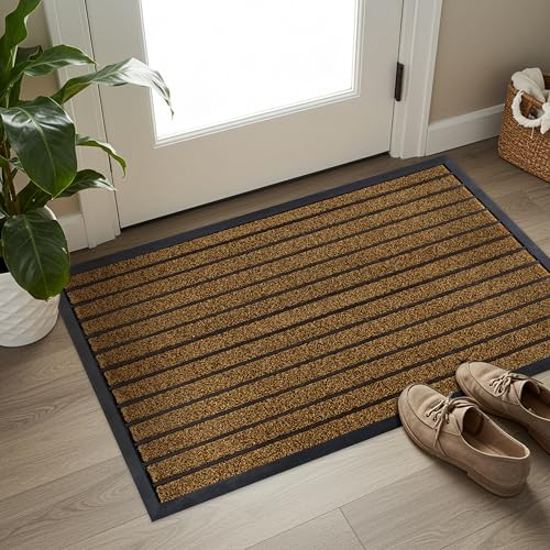 ubdyo Extra Durable Door Mat Outside Entrance (47" x 32", Bright Brown) - color: Bright Brown, size: 47" x 32" (Rectangular)