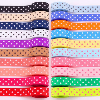 QingHan Polka Dot Grosgrain Ribbon: 7/8 inch 40 Yards (20colors x 2yards) - color: 7/8-Polka Dot