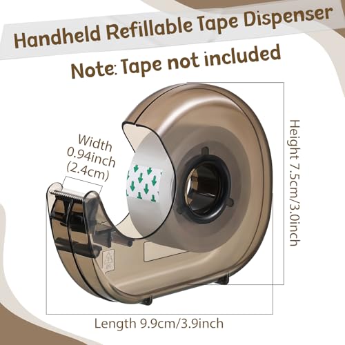 Sabary 50 Pcs Tape Dispenser Handheld Transparent Refillable, Black - color: Black