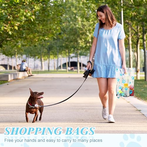 Cholemy 100 Pcs 9 x 12 Inch Dog Paw Bags Paw Shopping Bags, Blue - color: Blue