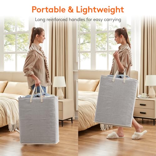 Lifewit 125L Large Laundry Baskets, Laundry Hampers Bags, 2 Pack, Grey - color: Grey, size: 125L