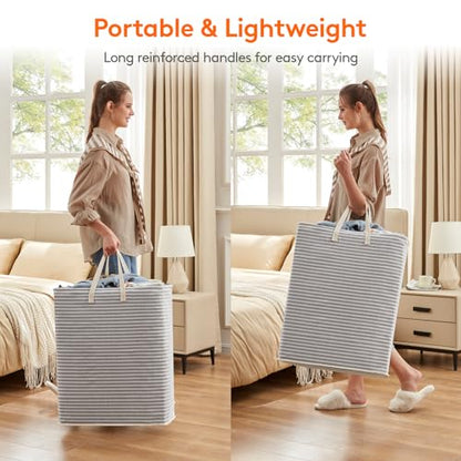 Lifewit 125L Large Laundry Baskets, Laundry Hampers Bags, 2 Pack, Grey - color: Grey, size: 125L